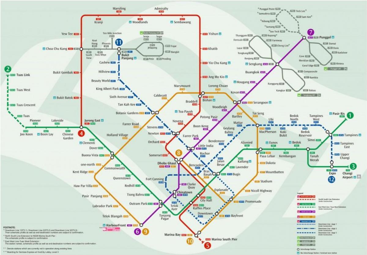 mappa stazione mrt di Singapore
