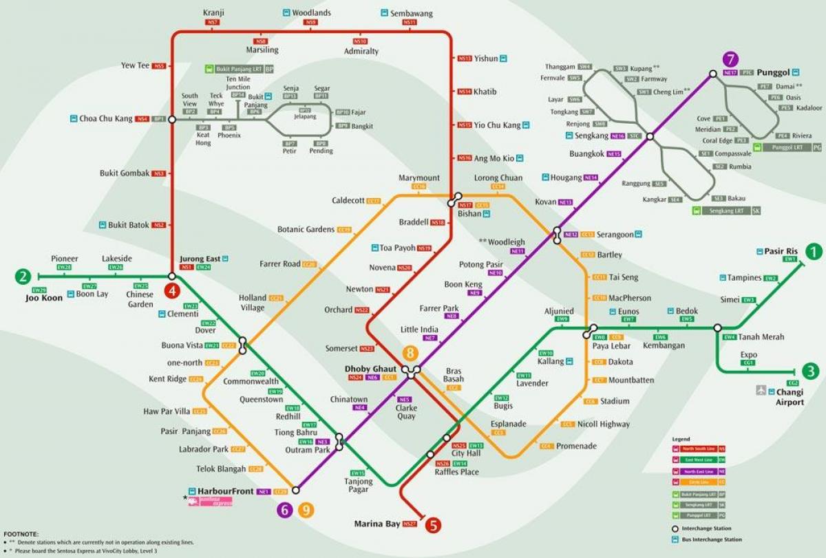 mappa del sistema di Singapore
