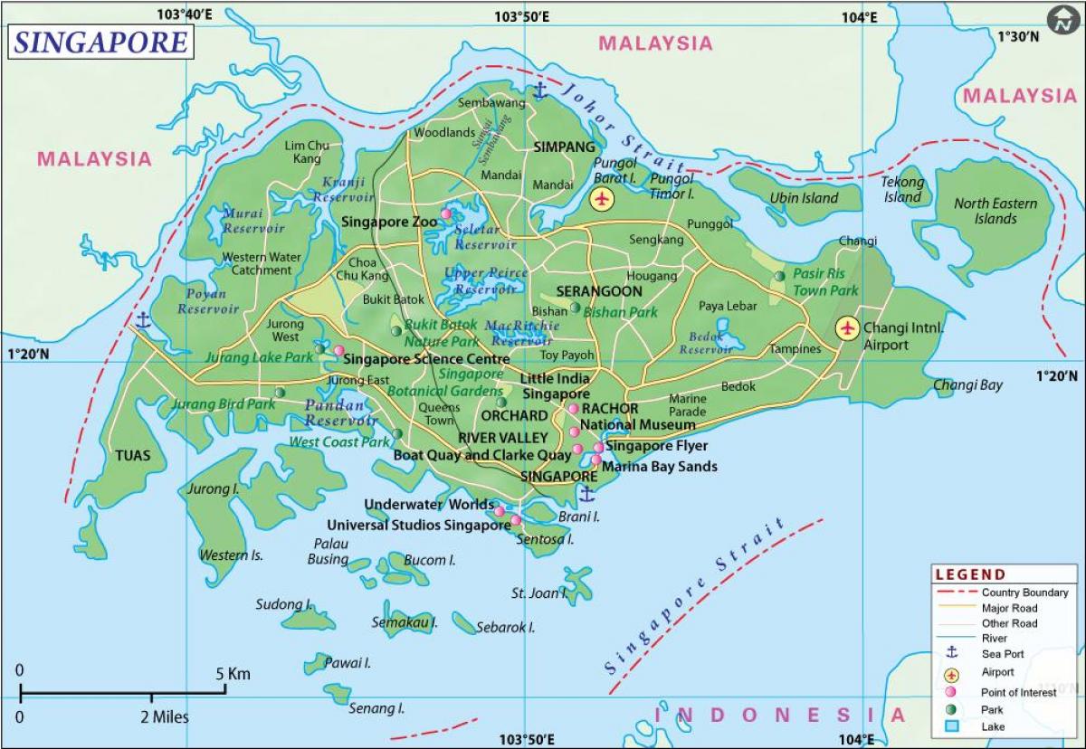 mappa della città di Singapore