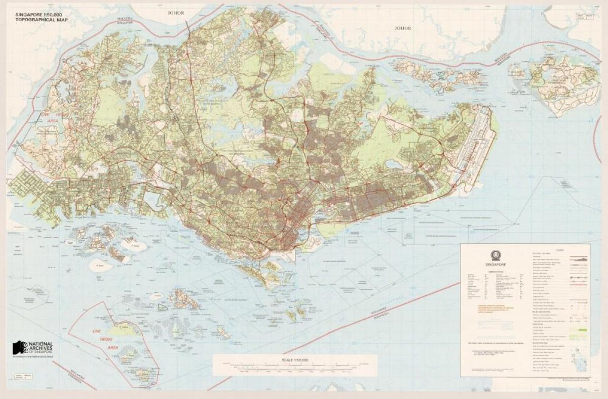 mappa di Singapore topografica