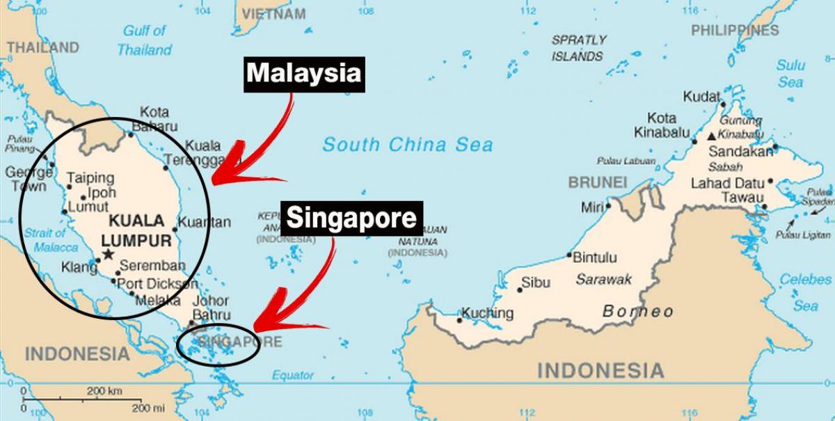 Singapore mappa del mondo