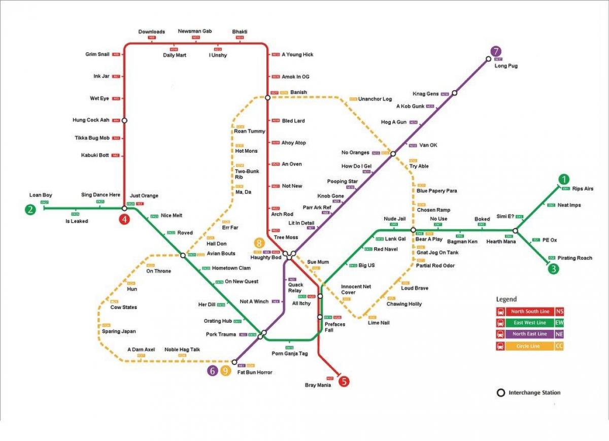 Singapore mrt stazione mappa
