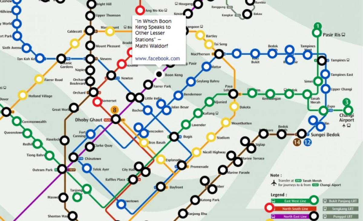treni mrt mappa di Singapore