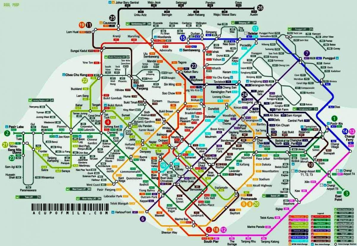 futuro mrt mappa di Singapore