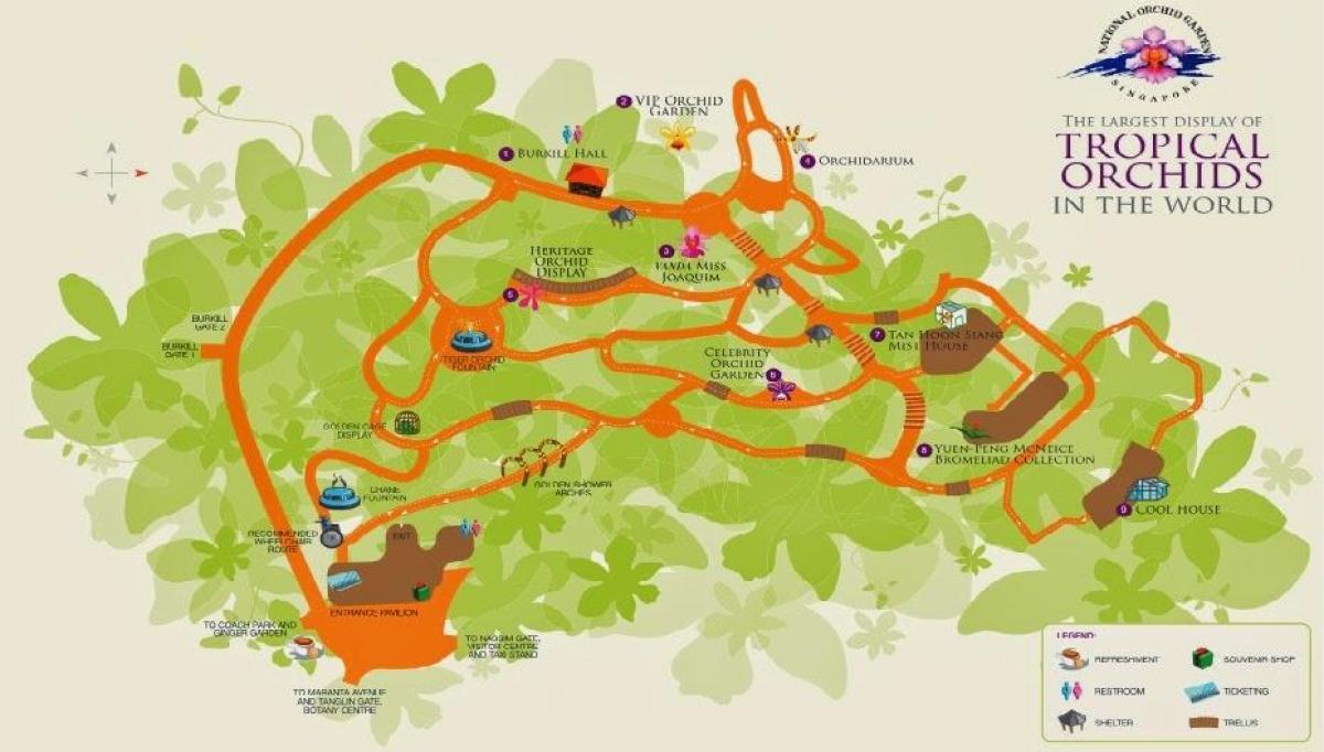 Singapore botanic gardens mappa