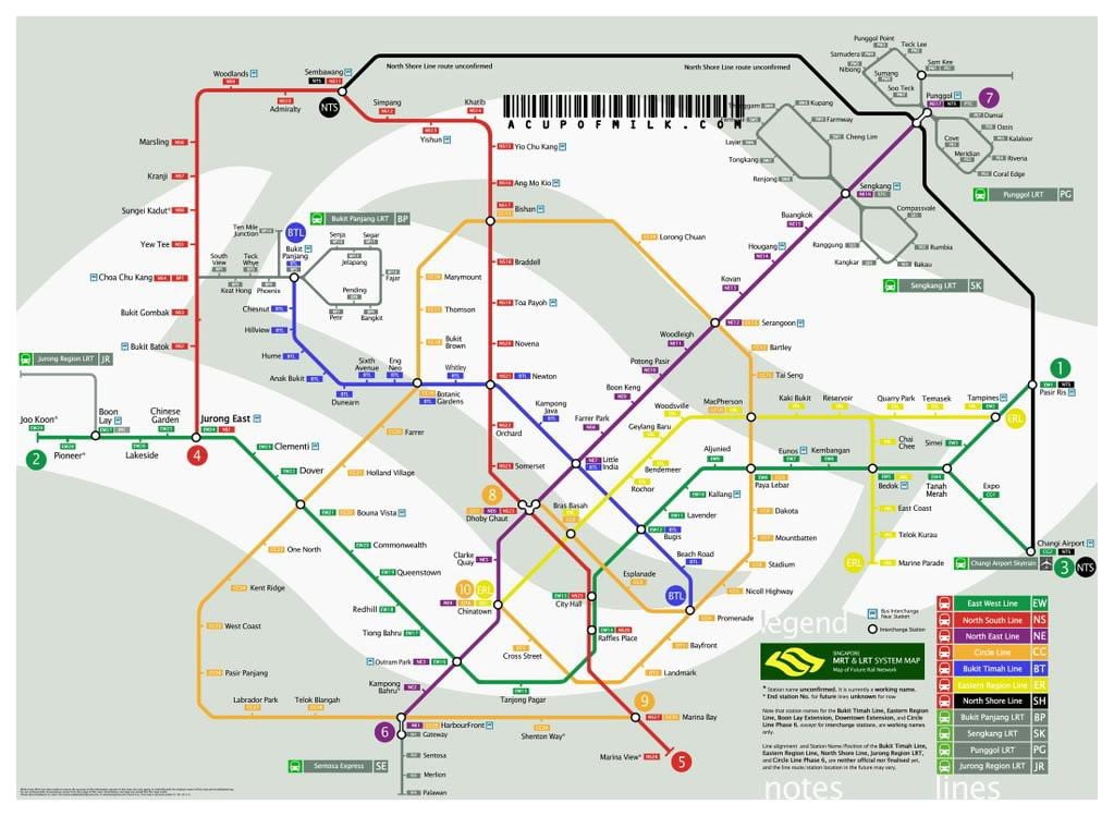Singapore mrt line mappa