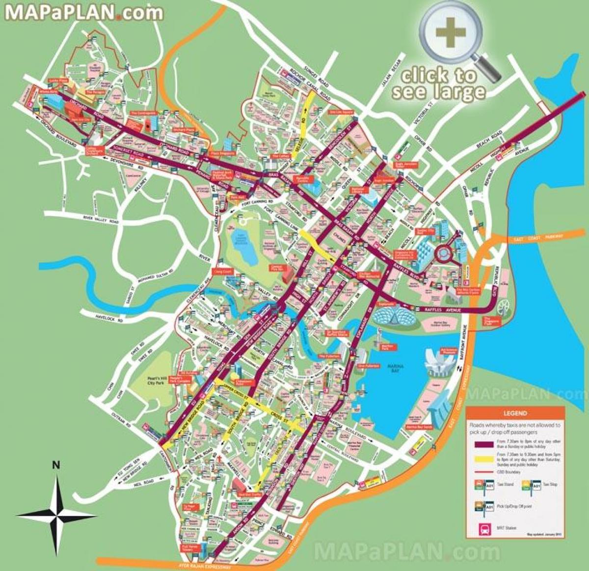 Singapore turistiche mappa