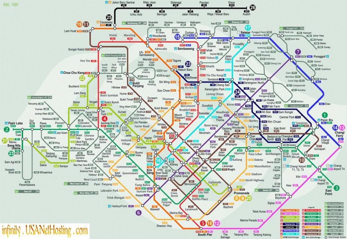 mappa di Singapore trasporto