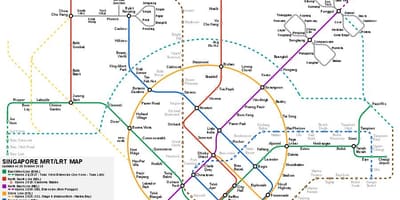 Singapore sistema di mrt mappa