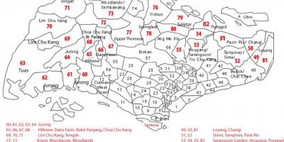 Singapore, codice postale mappa